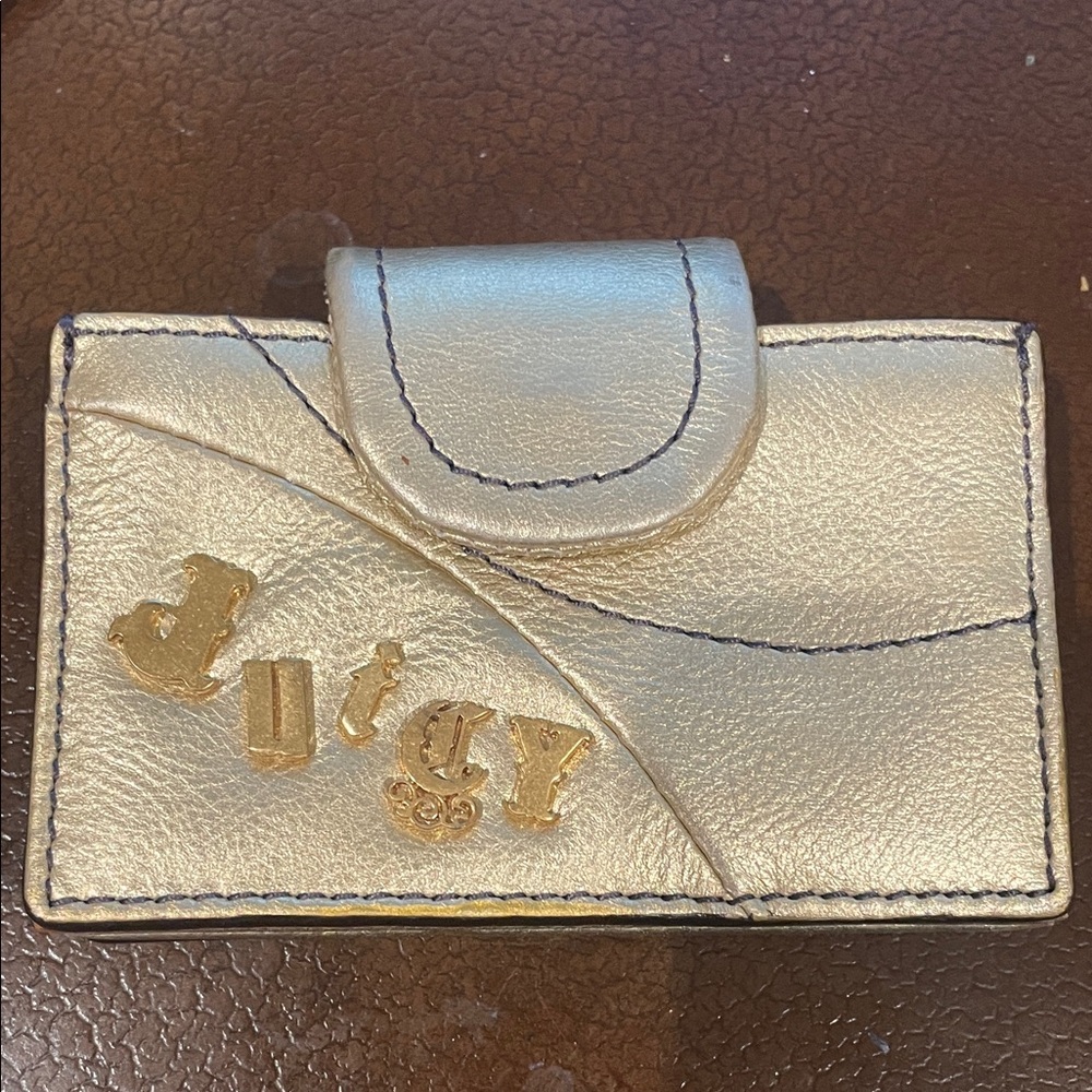Juicy Couture Metallic Gold Card Holder